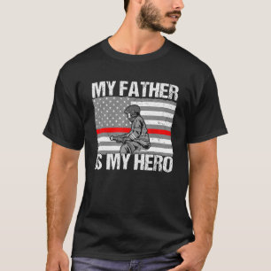Camiseta Meu pai é meu herói Legal Bombeiro do Dia do Pai