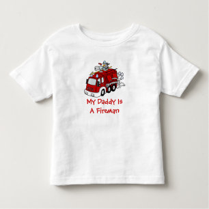 Camiseta MEU PAI É um carro de bombeiros do vermelho dos