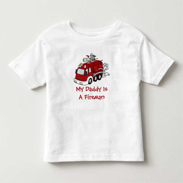 Camiseta MEU PAI É um carro de bombeiros do vermelho dos (Frente)