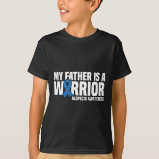 Camiseta Meu pai é um guerreiro Blue Ribbon Alopecia Awaren
