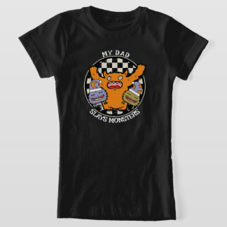 Camiseta Meu Pai Mata Monstros Dia dos Pais Filho Orgulhoso