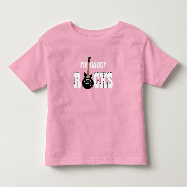 Camiseta "Meu Pai Rocks!" com guitarra elétrica (Frente)