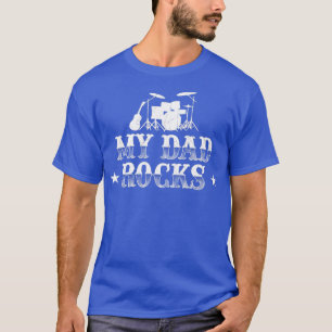 Camiseta Meu Pai Rocks Drummer Musical Bebe Pais D