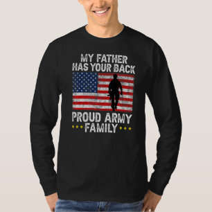 Camiseta Meu Pai Tem Suas Costas Orgulhosa Família Militar