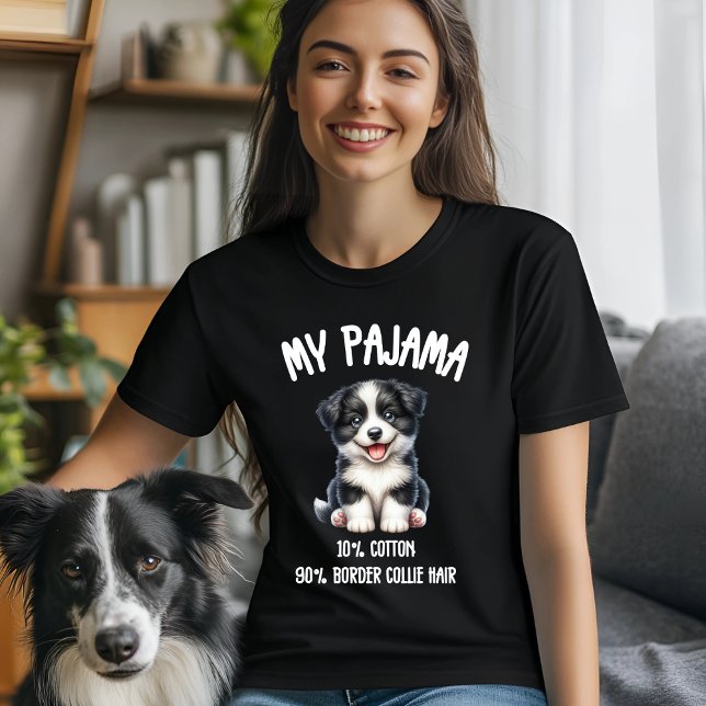 Camiseta Meu Pajama - 10% Algodão, 90% Cabelo Collie Fronte (Criador carregado)