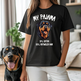 Camiseta Meu Pajama - 10% Algodão, 90% Cabelo Rottweiler