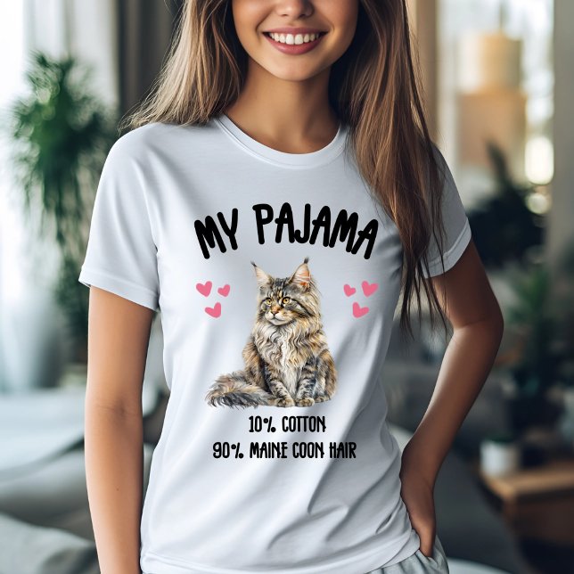Camiseta Meu Pajama: 10% de Algodão, 90% Cabelo de Maine Co (Criador carregado)