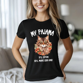 Camiseta Meu Pajama Maine Coon Floral