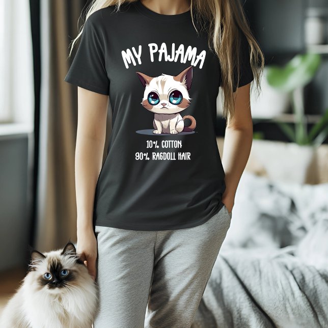 Camiseta Meu Pajama Ragdoll Gato Humor (Criador carregado)