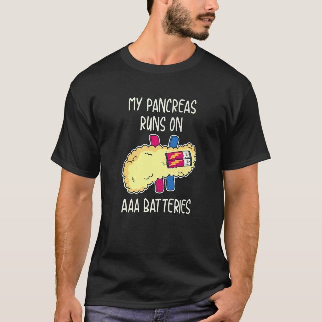 Camiseta Meu Pancreino Funciona Com Baterias AAA (Frente)