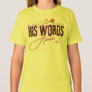 Camiseta Meu Pão Diário - Oração Espiritual Jesus Amarelo