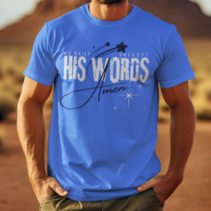 Camiseta Meu Pão Diário - Sua Palavra - Oração Gospel Azul