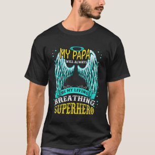 Camiseta Meu Papa Meu Anjo Guardião Mora No Céu Perdido.