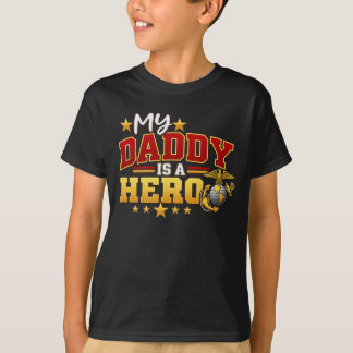 Camiseta Meu Papai é um Herói do Corpo de Fuzileiros Navais