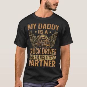 Camiseta Meu Parceiro de Driver de Caminhão de Pai Engraçad