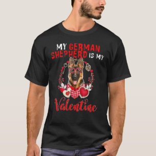 Camiseta Meu Pastor Alemão é meu Valentim Cachorro engraçad
