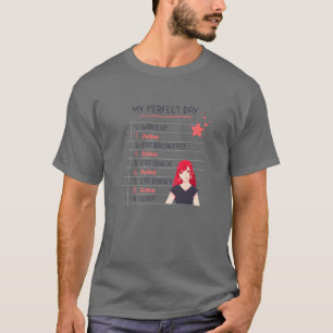 Camiseta Meu perfeito dia de anime Engraçado Design do gráf