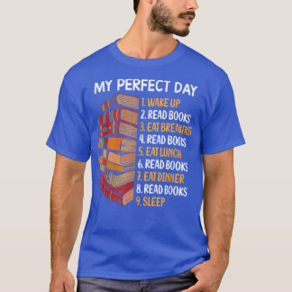 Camiseta Meu perfeito dia lê livros encantador amante de li