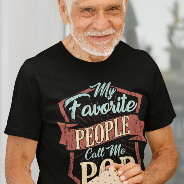 Camiseta Meu Pessoas Favorito Me Chame De Dia de os pais Po (Cute Fathers Day T-Shirt for Grandpa Favorite People Call me Pop)