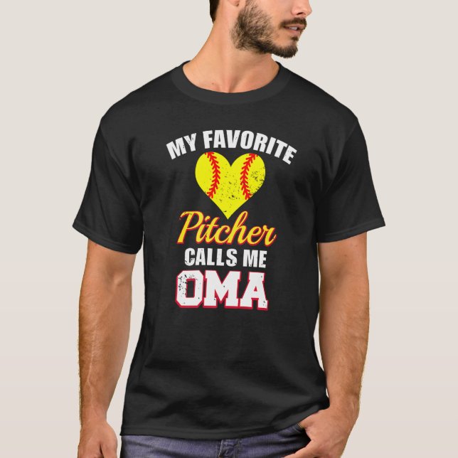 Camiseta Meu Pitcher Favorito Me Chama De Oma Pitcher Softb (Frente)