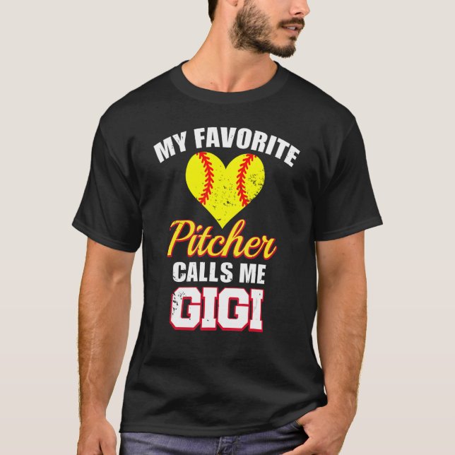 Camiseta Meu Pitcher Favorito Me Chama Gigi Pitcher Softbal (Frente)