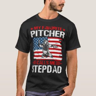 Camiseta Meu Pitcher favorito me chama STEPDAD Baseball USA