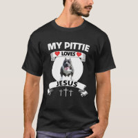 Meu Pittie ama Jesus Cristo Família Cristã Cão Pit