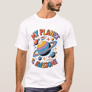 Camiseta Meu Planeta é Incrível Divertido Inspirador Espaço