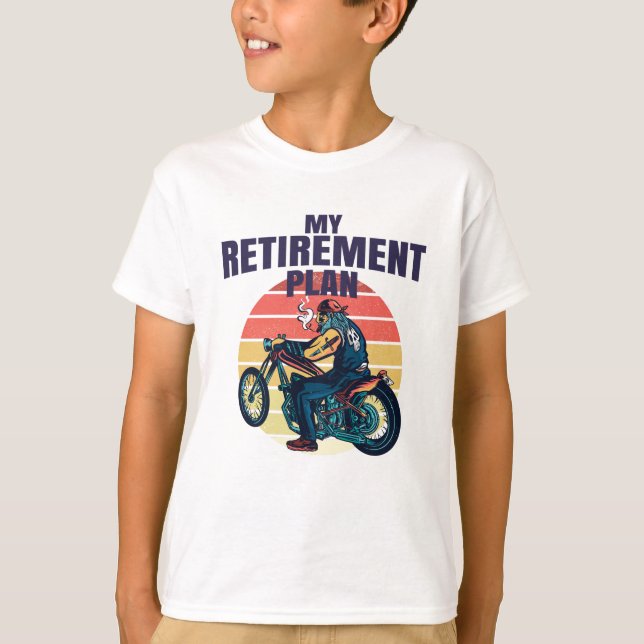 Camiseta Meu plano de aposentadoria motociclismo (Frente)