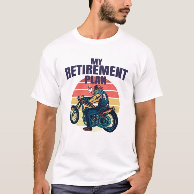 Camiseta Meu plano de aposentadoria motociclismo (Frente)