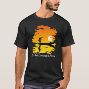 Camiseta Meu Plano de Retirada Reflexão do Lago Sunset Barc