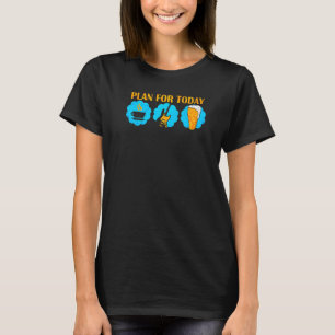 Camiseta Meu Plano Para Hoje, Violão De Café E Cerveja Rock