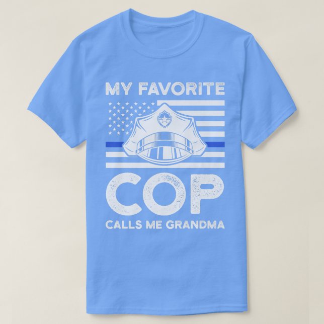 Camiseta meu policial favorito me chama de polícia avó (Frente do Design)