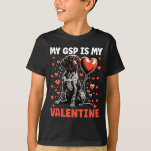 Camiseta Meu Ponteiro Alemão Curto É Meu Namorados Gsp