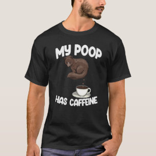 Camiseta Meu Poop Tem Caffinho Engraçado Mulheres Cafés Cat