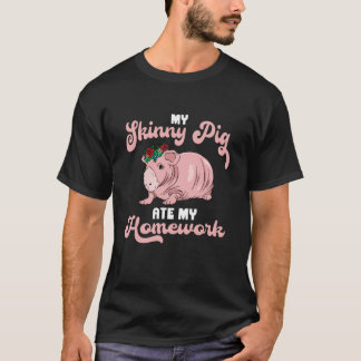 Camiseta Meu Porco Magra comeu meu dever de casa Flores de