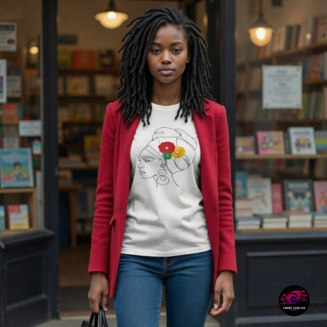 Camiseta Meu Preto É Bonito (Books behind her. Culture in front. Black excellence in motion.)