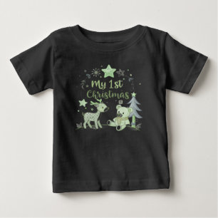 Camiseta Meu Primeiro Bebê de Natal