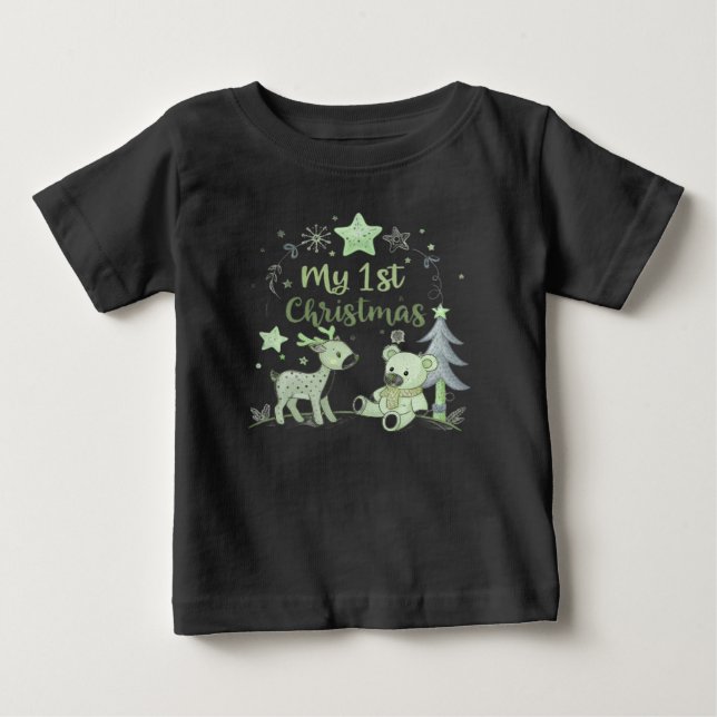 Camiseta Meu Primeiro Bebê de Natal (Frente)