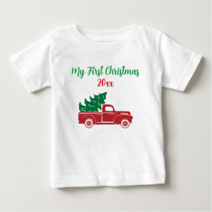 Camiseta Meu Primeiro Caminhão Bonito de Natal