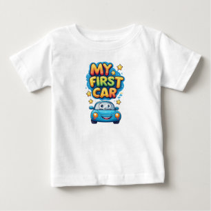 Camiseta Meu Primeiro Carro Desenho Animado Fofo Crianças D