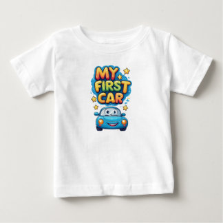 Camiseta Meu Primeiro Carro Desenho Animado Fofo Crianças D