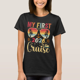 Camiseta Meu Primeiro Cruzeiro 2026 Férias Família Correspo