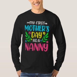 Camiseta Meu Primeiro Dia de as mães Como A Avó Flor Mães D