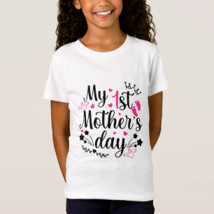 Camiseta Meu Primeiro Dia de as mães Como Mamãe 2