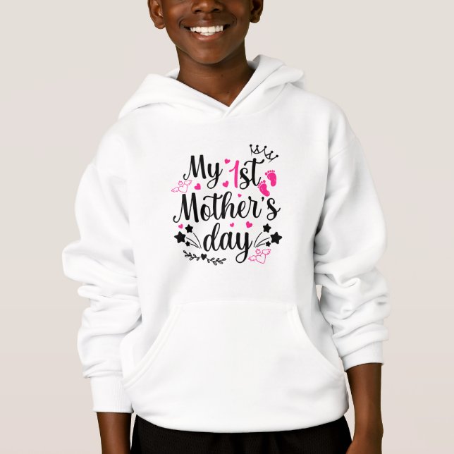 Camiseta Meu Primeiro Dia de as mães Como Mamãe 2 (Frente)
