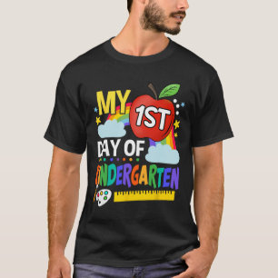 Camiseta Meu Primeiro Dia De Jardim De Infância Divertido A