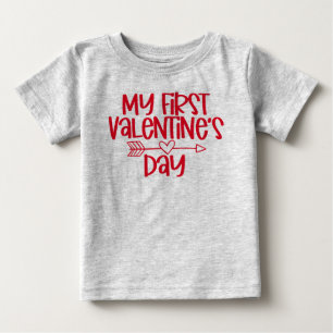 Camiseta Meu Primeiro Dia de os namorados, Bebê Toddler Te