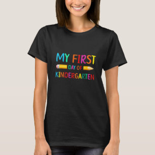 Camiseta Meu Primeiro Dia Do Jardim De Infância, Garotas Un