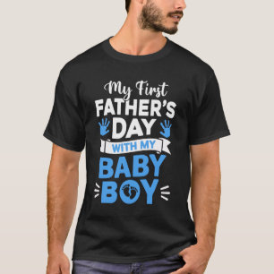 Camiseta Meu Primeiro Dia dos Pais Com Filho Bebê Divertido